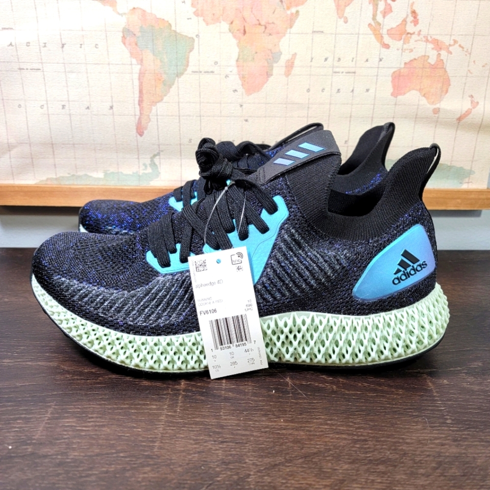 BRAND NEW Adidas Alphaedge 4D Black Iridescent Men's Size 10.5